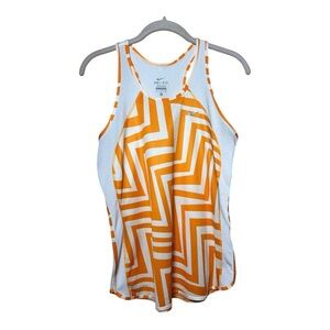 Nike Orange and White Dri-Fit Tank Top
